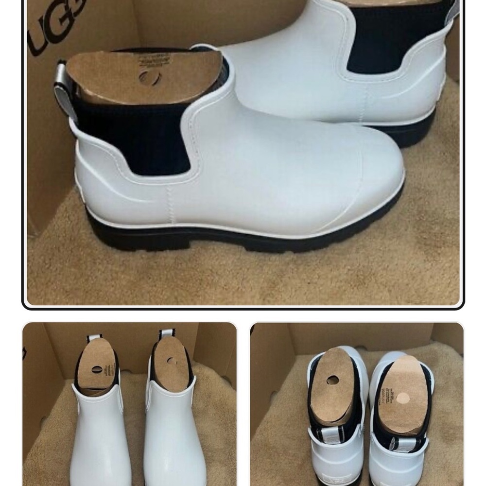 UGG White Droplet Ankle Boots